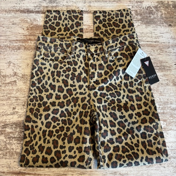 Guess Leopard Print Pants 26 - Picture 1 of 6